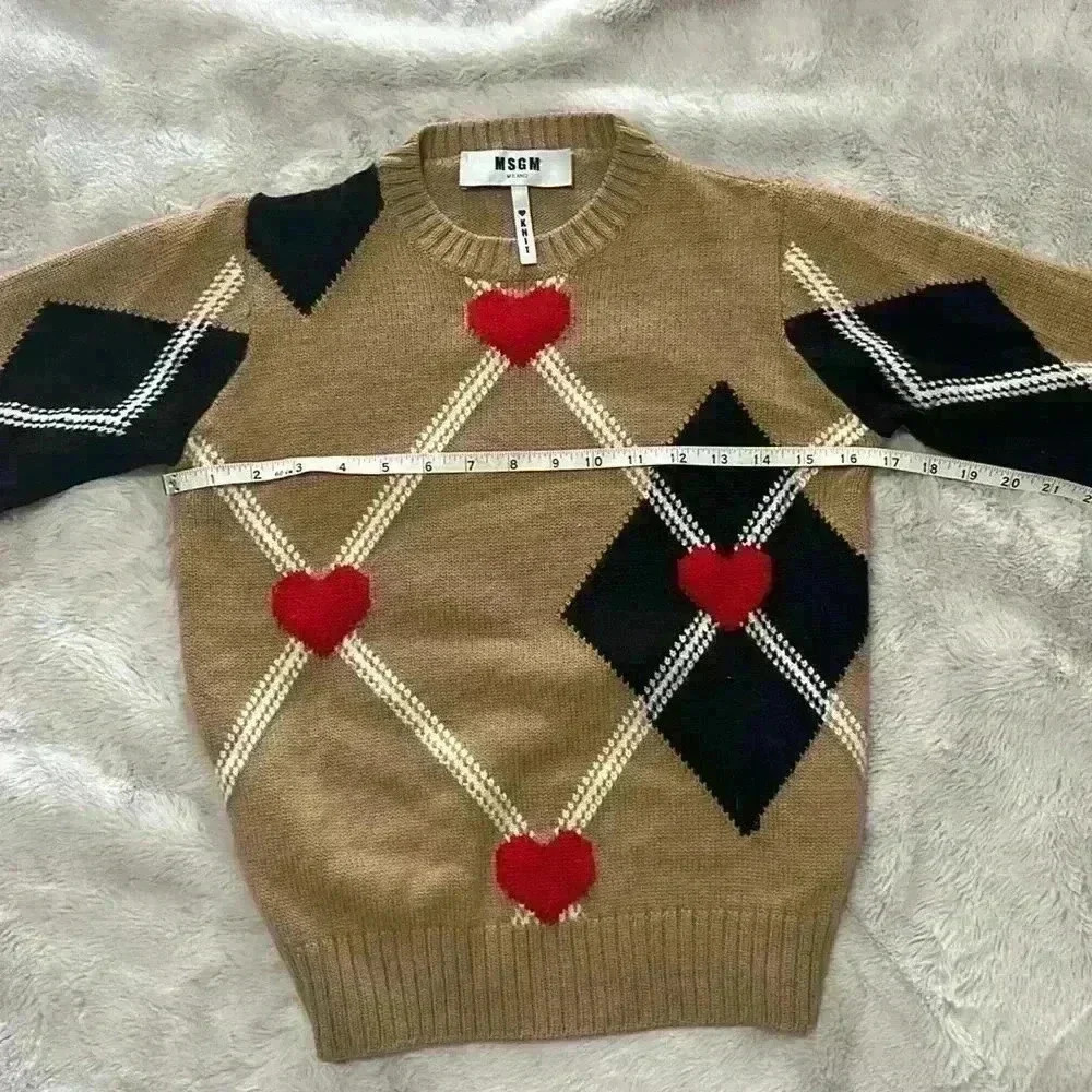 M S G M hearts and diamonds pattern sweater - Picture 12 of 16